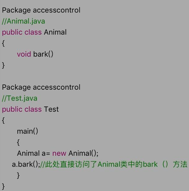 编程入门学习，java的默认访问权限